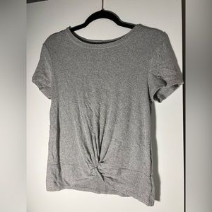 Gray Faux Knot Top